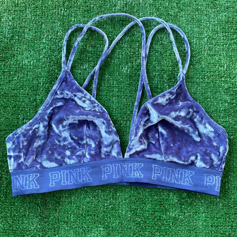 Pink Velvet Bralette- Size Large